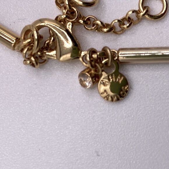 ANN TAYLOR Glass Bead & Gold Modern Statement Necklace Modern Contemporary Goth - Picture 5 of 6